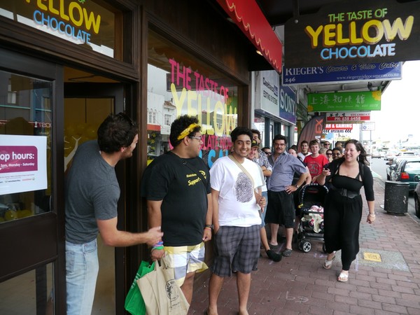 People lining up for last of Yellow Chocolate
